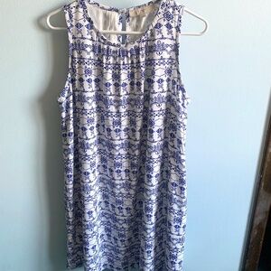 Loft Blue and White Shift Dress
